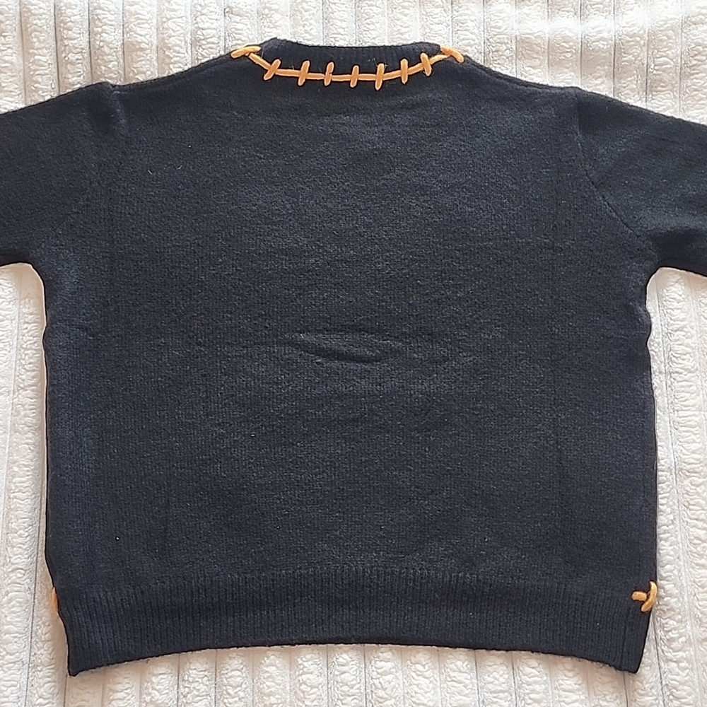 BiBi Halloween Sweater with Orange Jack-O-Lantern Appliqué - Picture 5 of 5